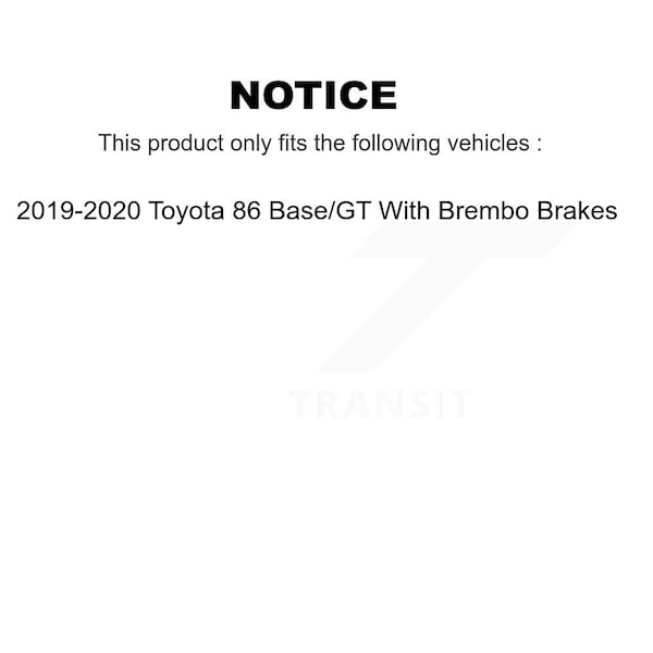 Front Coat Brake Rotor Ceramic Pad Kit For 2019-2020 Toyota 86 Base GT With Brembo Brakes